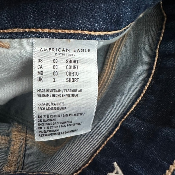 American Eagle (AE) Cropped Distressed Skinny Jeans - Size 00 (equivalent to 24) - Picture 3 of 7